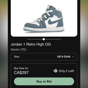 Jordan og 1 denim (TD)